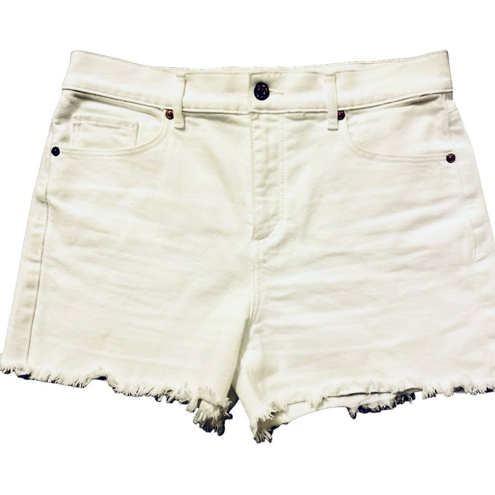 LOFT White Jean Shorts- 6 white. Cotton spandex